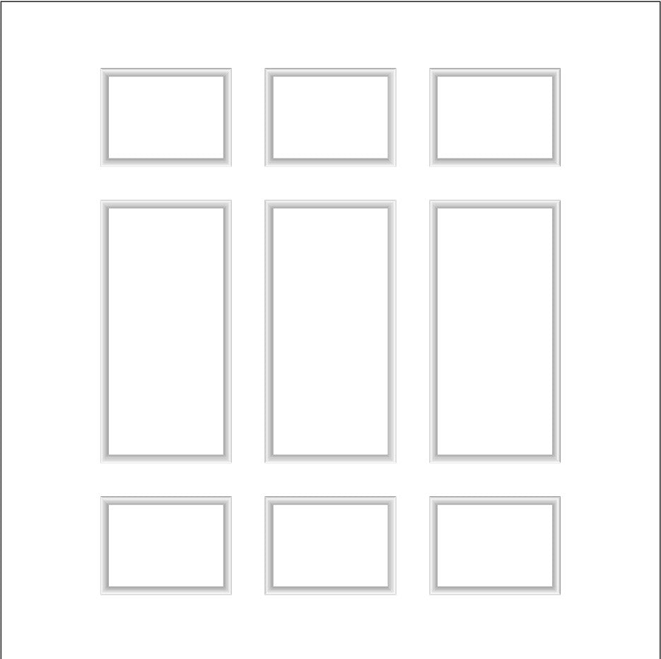 Ready to Assemble Wall Molding Kit - 3 Upper, 3 Middle, 3 Bottom Frames (P3)