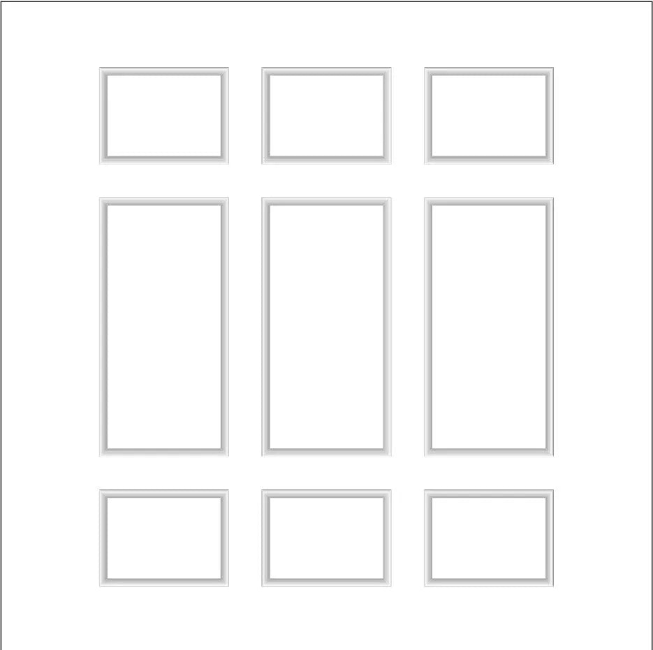 Ready to Assemble Wall Molding Kit - 3 Upper, 3 Middle, & 3 Bottom Frames | Easy Installation - Highest Quality Wall Moldings and Decor Products at Birdeco