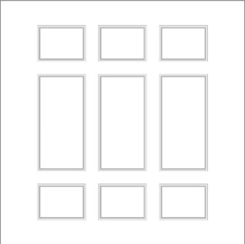 Peel and Stick Wall Molding Kit - 3 Upper, 3 Middle, and 3 Bottom Frames | Easy Installation - Highest Quality Wall Moldings and Decor Products at Birdeco