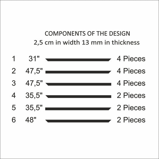 Wall Trim Kit - 3 Frames Factory Primed (P43)