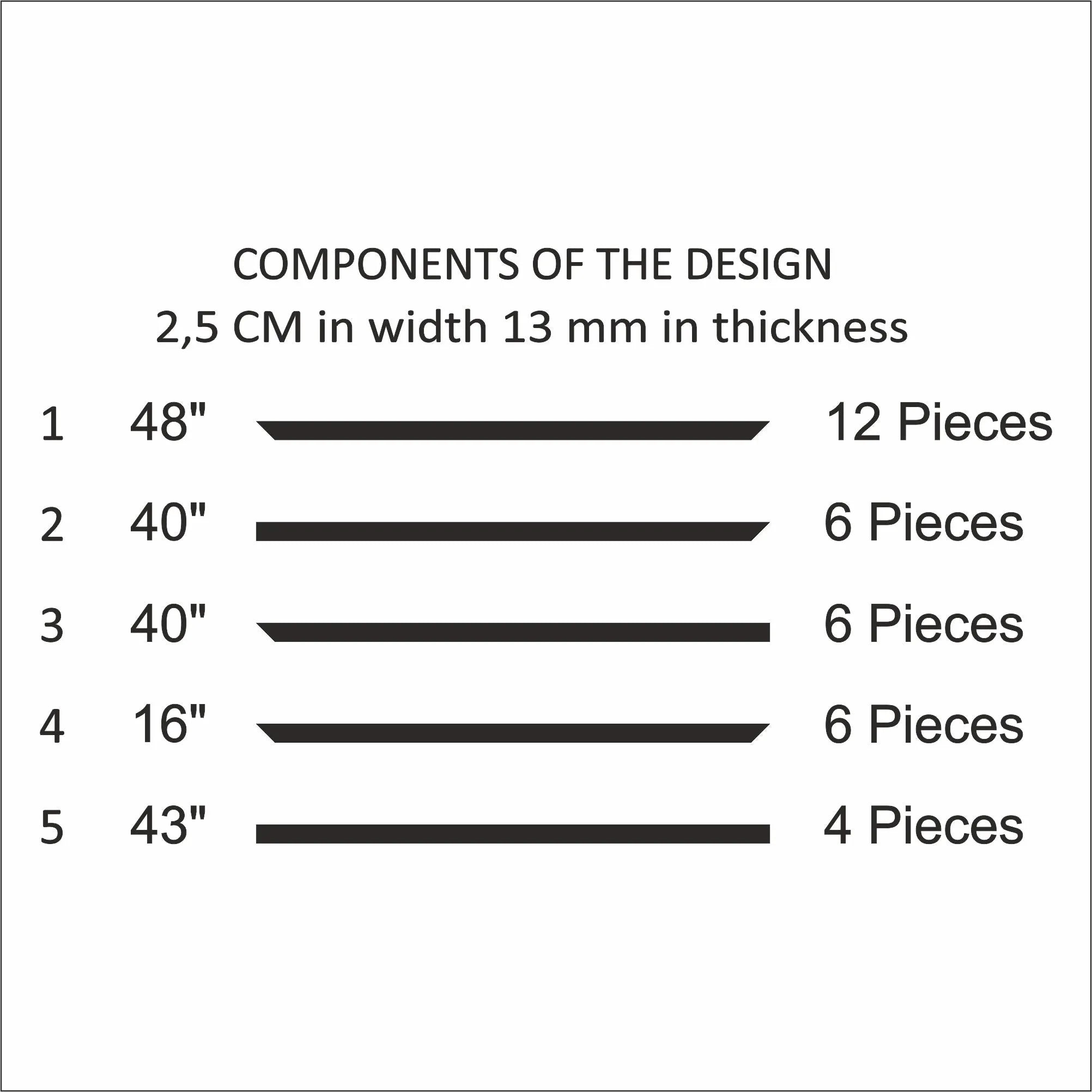 Peel and Stick Wall Trim Kit - 3 Upper and 3 Bottom Frames with Chair Rail | Easy Installation - Highest Quality Wall Moldings and Decor Products at Birdeco