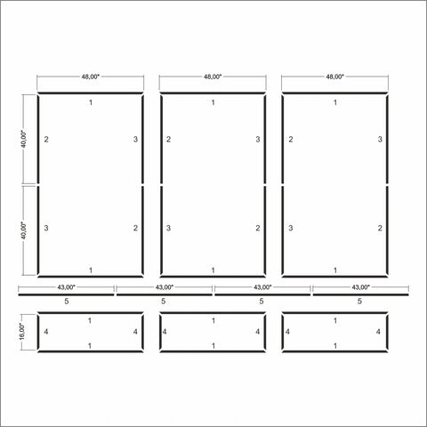 Wall Trim Kit - 3 Upper & 3 Bottom Frames with Chair Rail | Easy Installation - Highest Quality Wall Moldings and Decor Products at Birdeco