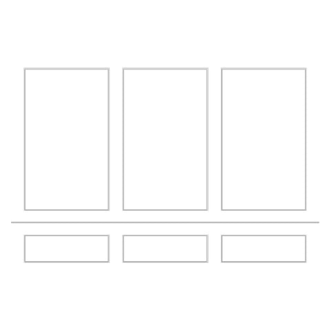 Kit di finiture per pareti stacca e incolla - 3 telai superiori e 3 inferiori con binario per sedia (P45P)