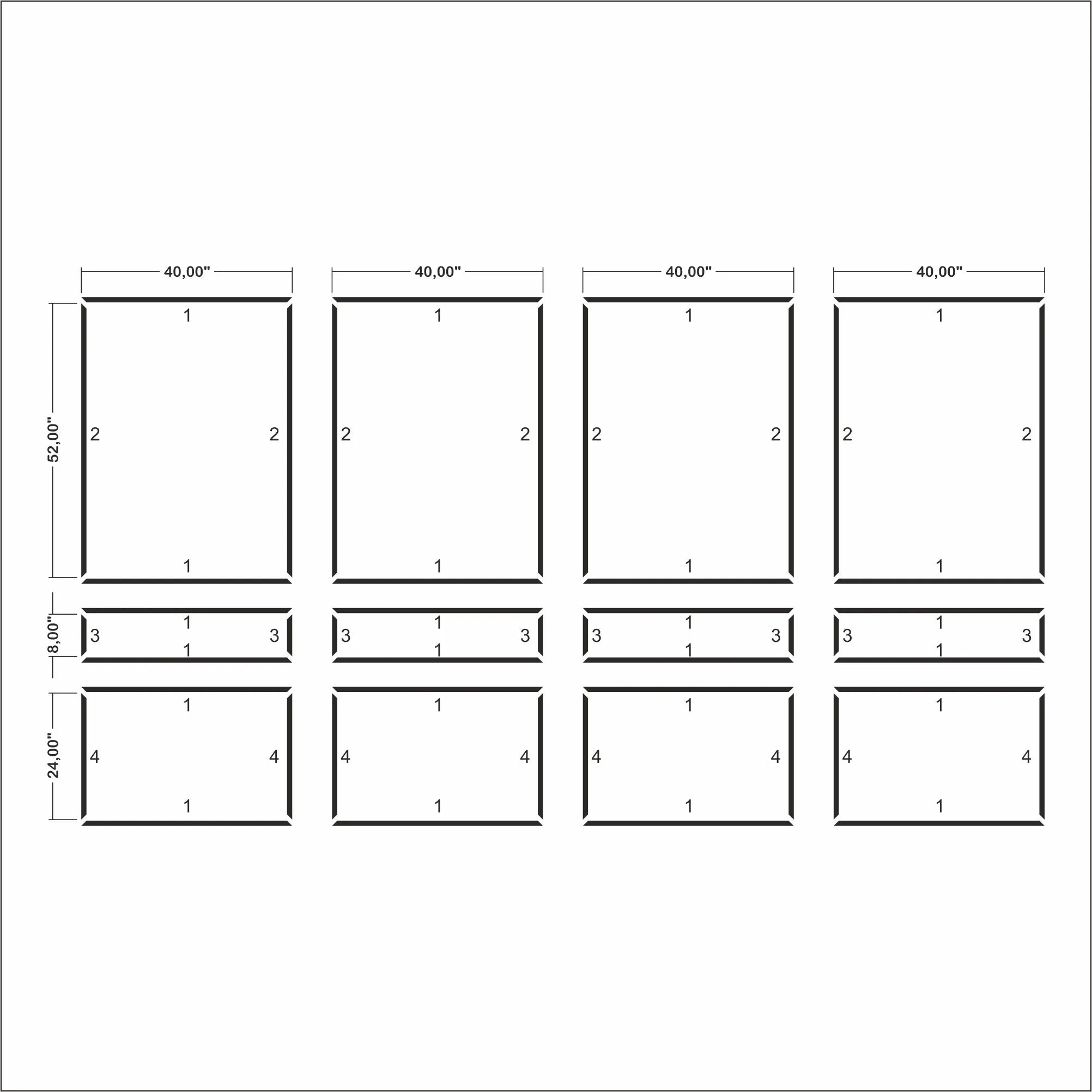 Wall Molding Kit - 4 Upper, 4 Middle, & 4 Bottom Frames | Easy Installation - Highest Quality Wall Moldings and Decor Products at Birdeco