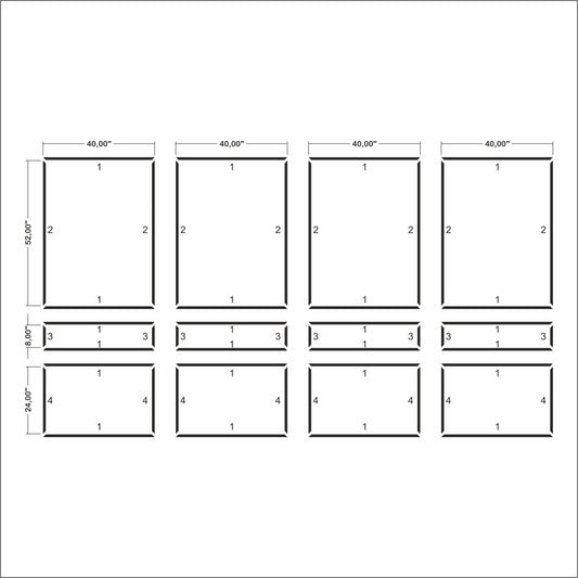 Peel and Stick Wall Molding Kit - 4 Upper, 4 Middle, and 4 Bottom Frames (P8P)