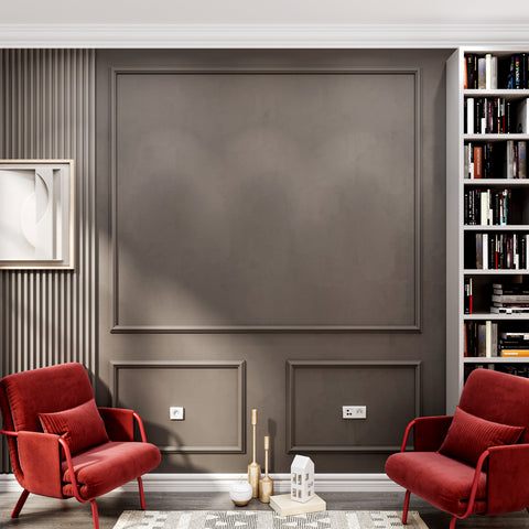 Peel and stick wall molding kit with 1 upper and 2 bottom frames, paintable and easy to install