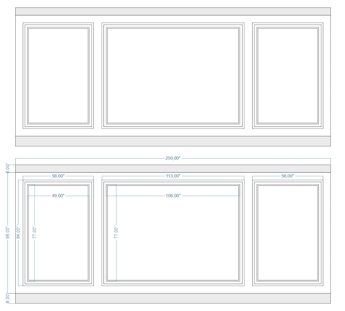 Custom-made Birdeco wall molding design for Robert B., showcasing intricate wall molding details on a modern interior.