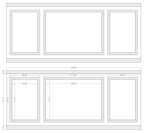 Custom-made Birdeco wall molding design for Robert B., showcasing intricate wall molding details on a modern interior.
