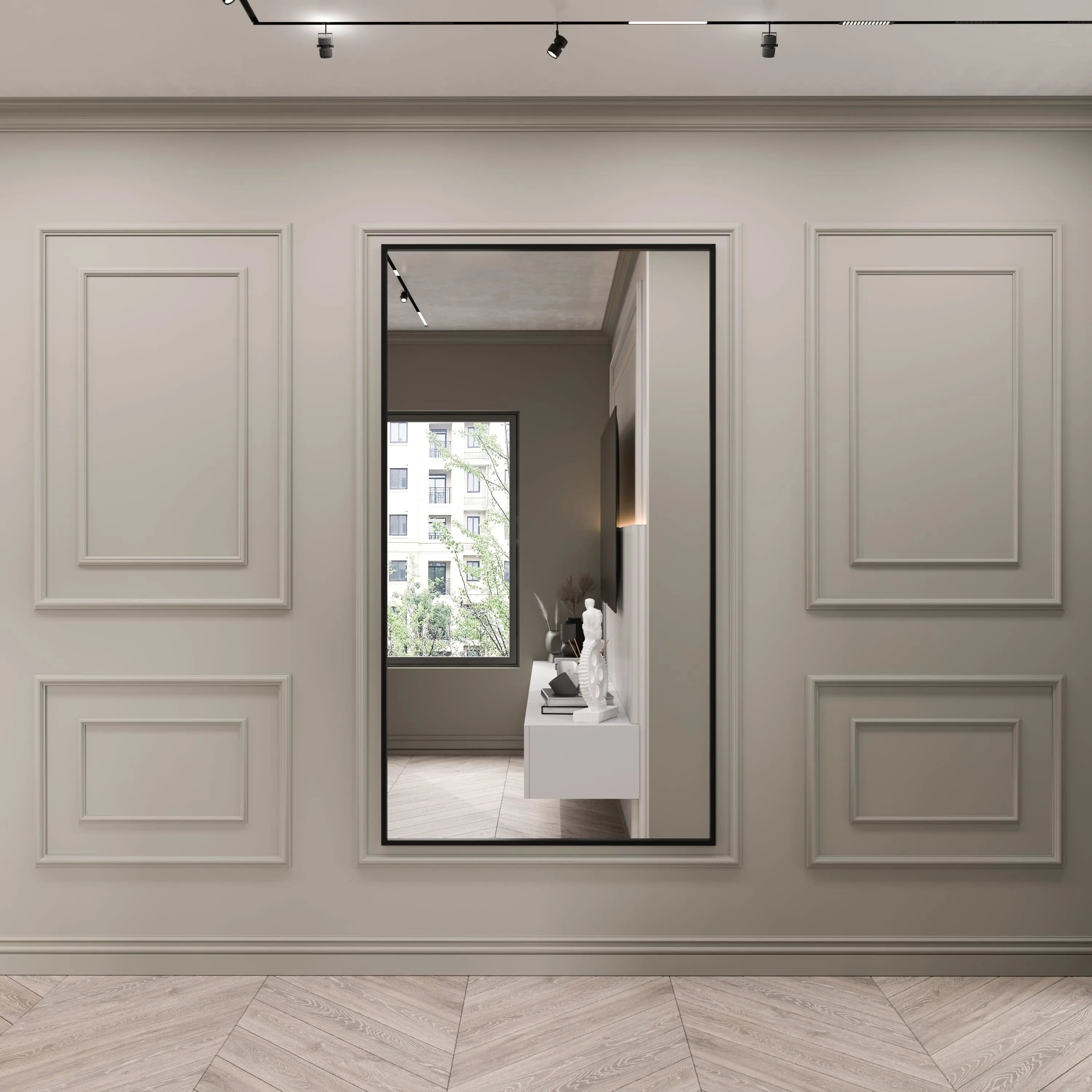Bottom Frame Cover Panel Ready to Assemble Wall Molding Package - 3 Upper and 2 Bottom Frames ...